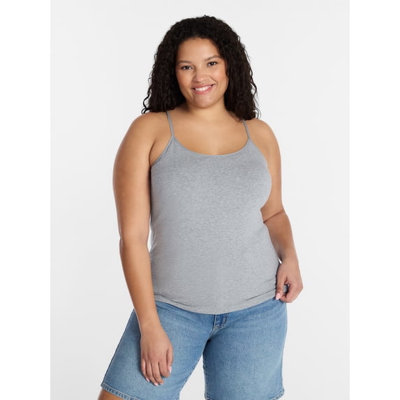 Time and Tru Women’s Cami Top with Adjustable Straps, Sizes XS-XXXL