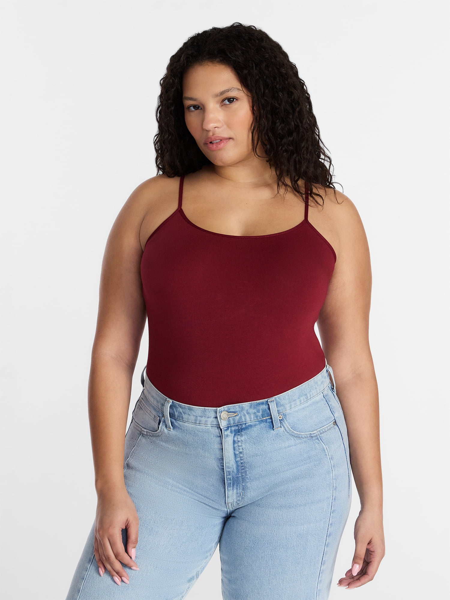 Time and Tru Women’s Cami Top with Adjustable Straps, Sizes XS-XXXL