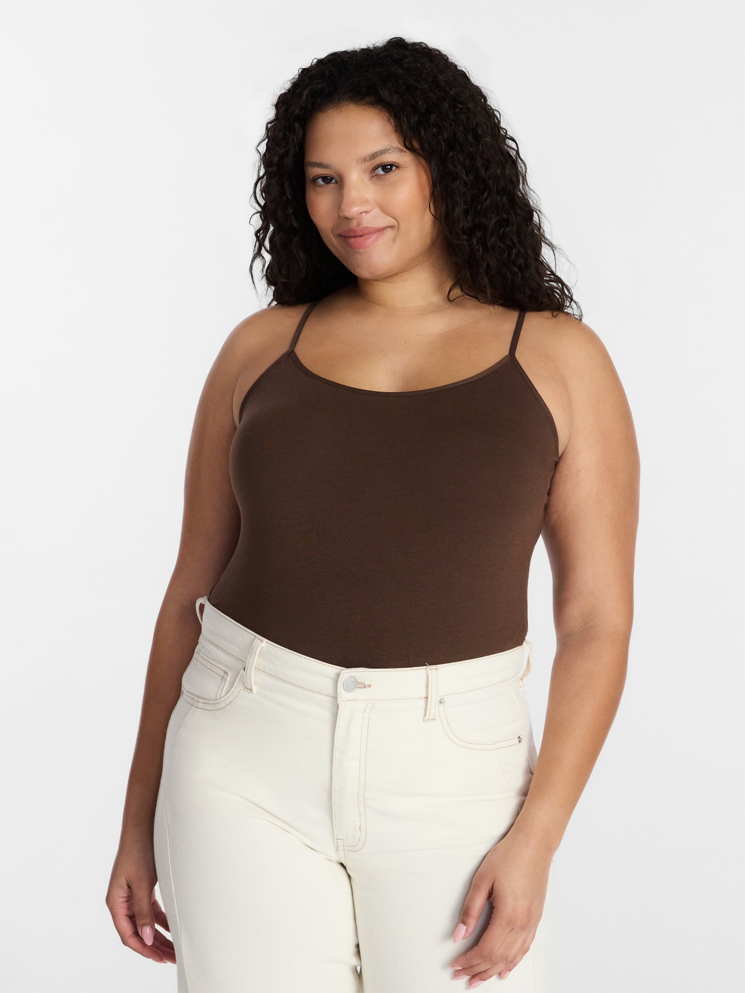 Time and Tru Women's Adjustable Strap Cami, Sizes XS-XXXL