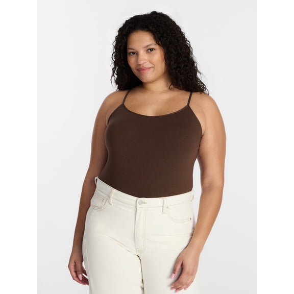 Time and Tru Women’s Adjustable Strap Cami, Sizes XS-XXXL