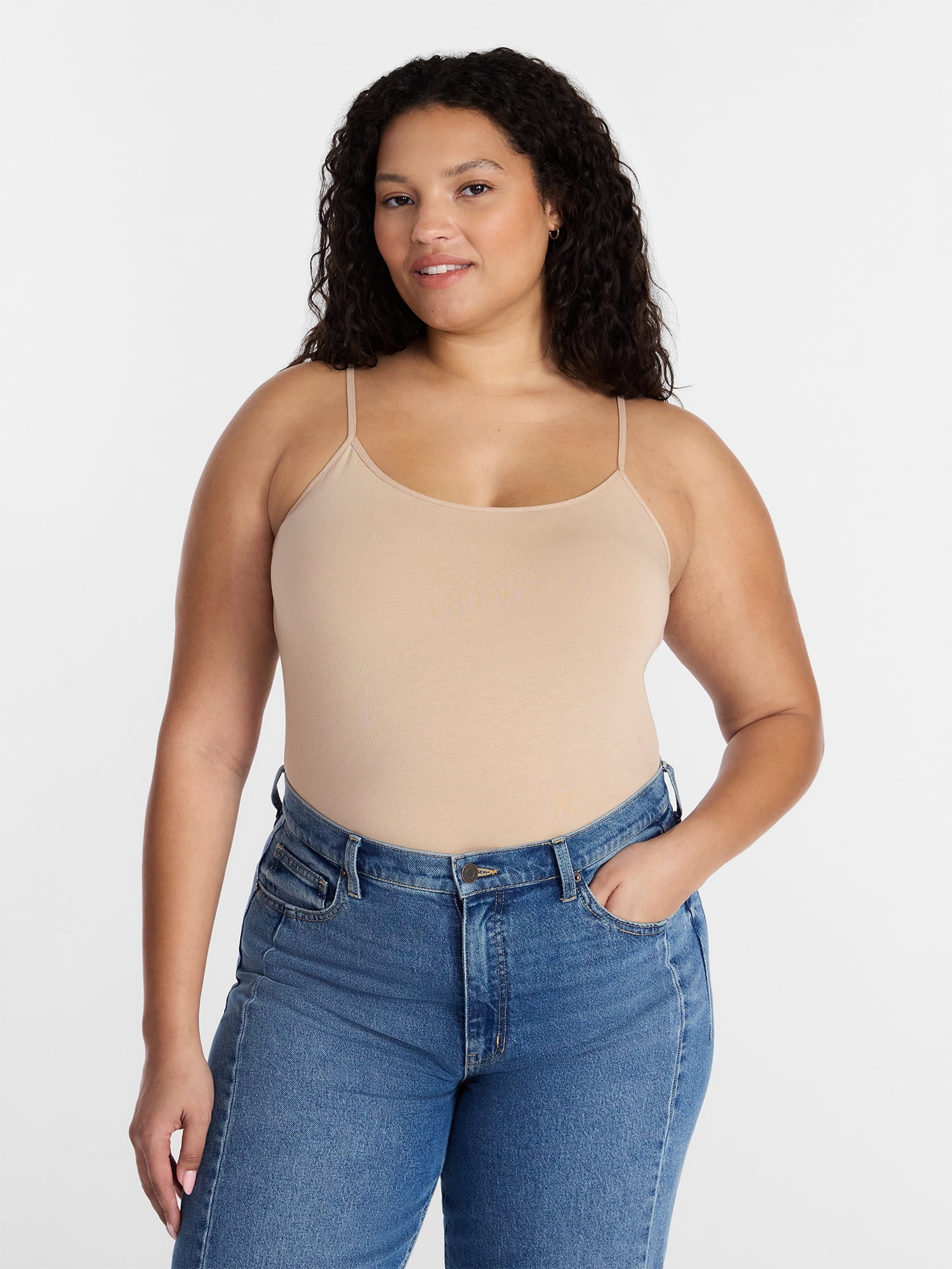 Time and Tru Women’s Adjustable Strap Cami, Sizes XS-XXXL