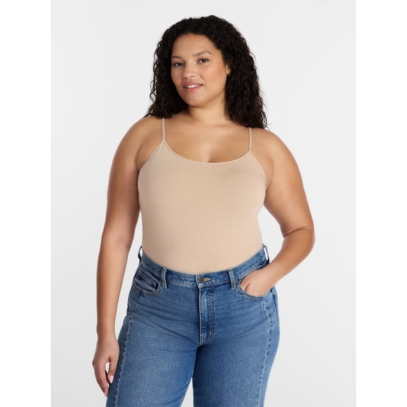 Time and Tru Women’s Adjustable Strap Cami, Sizes XS-XXXL