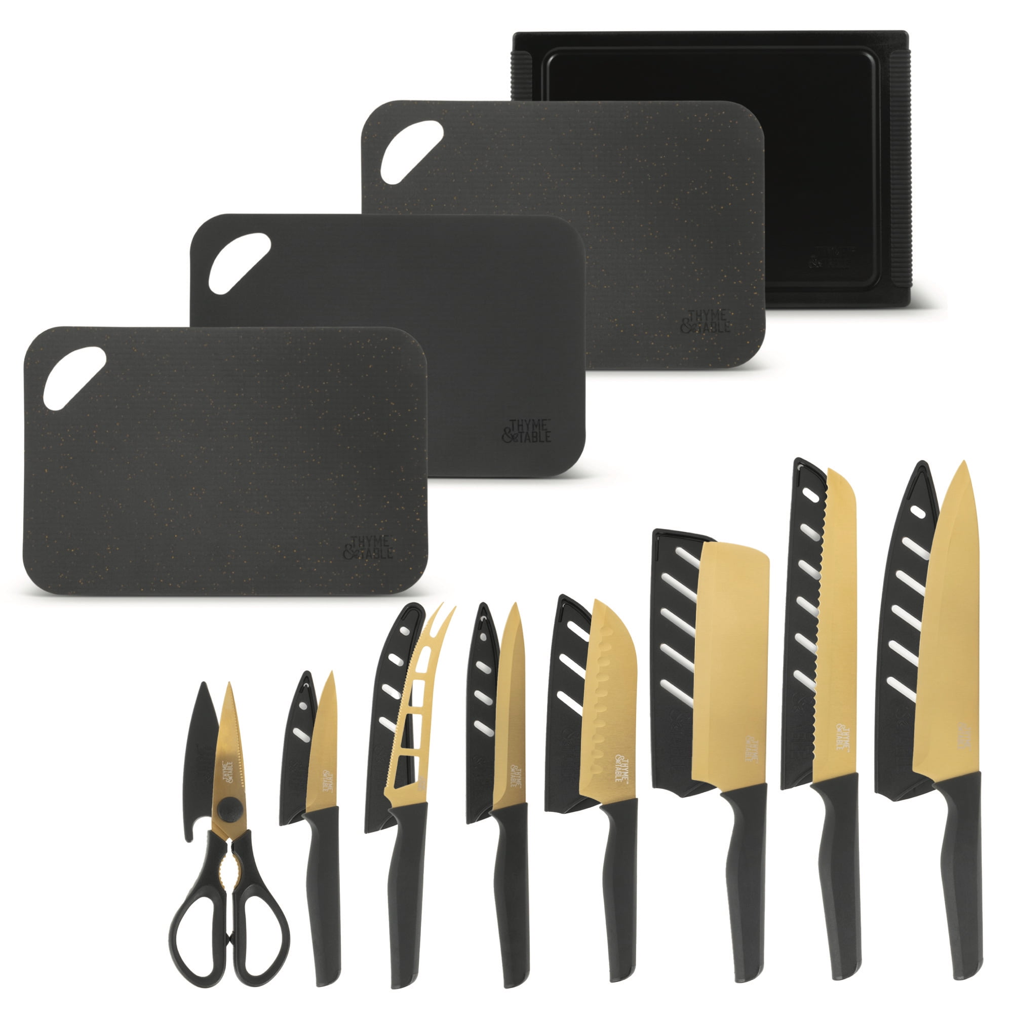 Thyme & Table 20-Piece Knife Set - Black