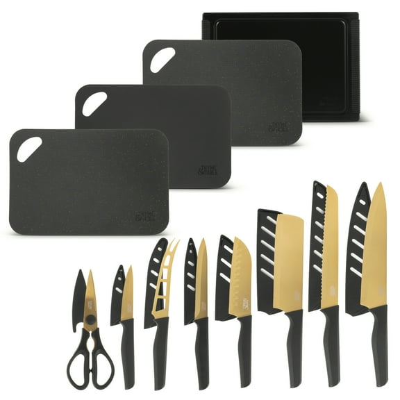 Thyme & Table 20-Piece Knife Set - Black