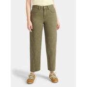 TIME AND TRU Women's High Rise Barrel Jeans, 26.5" Inseam, Sizes 0-20