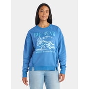 Time and Tru Women's Big Bear Ski Arch Graphic Sweatshirt with Long Sleeves, Sizes XS-XXXL