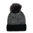 thumbnail image 1 of Time and Tru Women's Birdseye Beanie, One Size Fits Most, Black Combo, 1 of 3