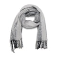 thumbnail image 1 of Time and Tru Women's Grey Black Multi Pattern Blanket Scarf, One Size, for Adults, 1 of 4