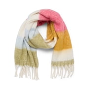 Time and Tru Women's Blanket Scarf, One Size, Yellow Pink Multi