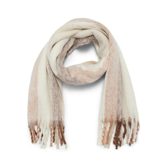 Time and Tru Women's Blanket Scarf, One Size, Ivory Tan Multi