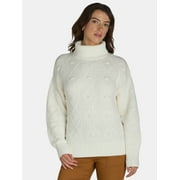 Time and Tru Women's and Women's Plus Bobble Knit Turtleneck Sweater, Midweight, Size XS-4X