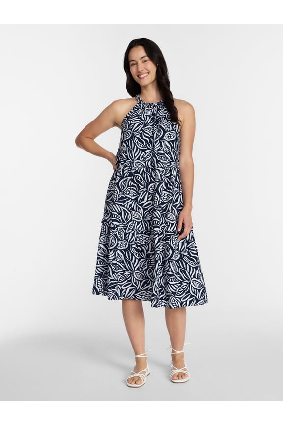 Women's Braided Halter Midi Dress, Sizes XS-XXXL