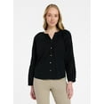 thumbnail image 1 of Time and Tru Women's Eyelet Blouse with Long Sleeves, Sizes XS-XXXL, 1 of 5