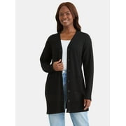 TIME AND TRU Women’s Longline Button Front Cardigan Sweater, Lightweight, Sizes XS-XXXL