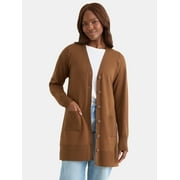 TIME AND TRU Women’s Longline Button Front Cardigan Sweater, Lightweight, Sizes XS-XXXL
