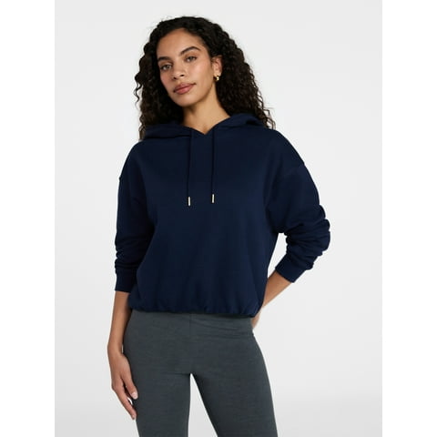 Women's Bubble Hem Pullover Hoodie, Size XS-XXXL
