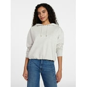 Women's Bubble Hem Pullover Hoodie with Long Sleeves, Size XS-XXXL
