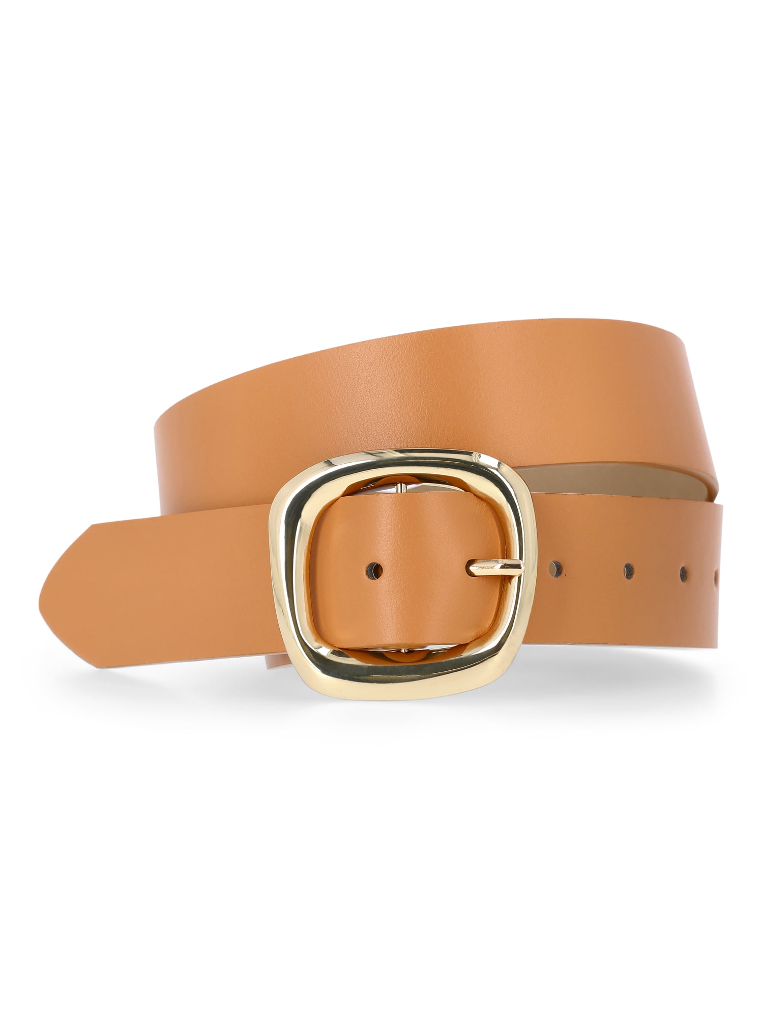 Time and Tru Women's Buckle Belt, 3XL, Tan