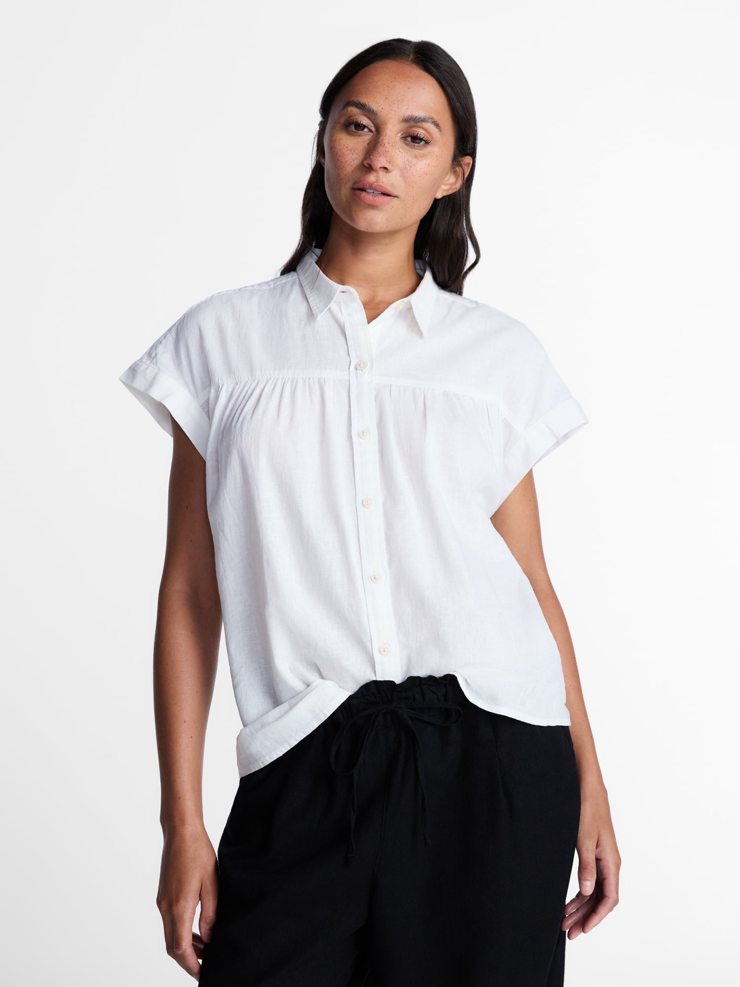 Time and Tru Women's Camp Shirt, Sizes XS-XXXL