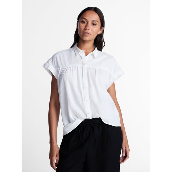 Time and Tru Women's Camp Shirt, Sizes XS-XXXL