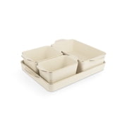 Thyme & Table Cream Ceramic Nesting Bakeware Set, 4-Piece Solid Print