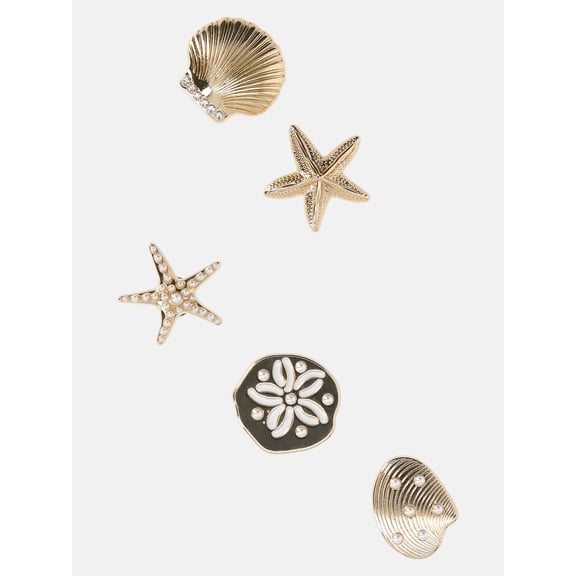 Time and Tru Women's Charm Pack for Lightweight Beach Tote Bags, Seashells