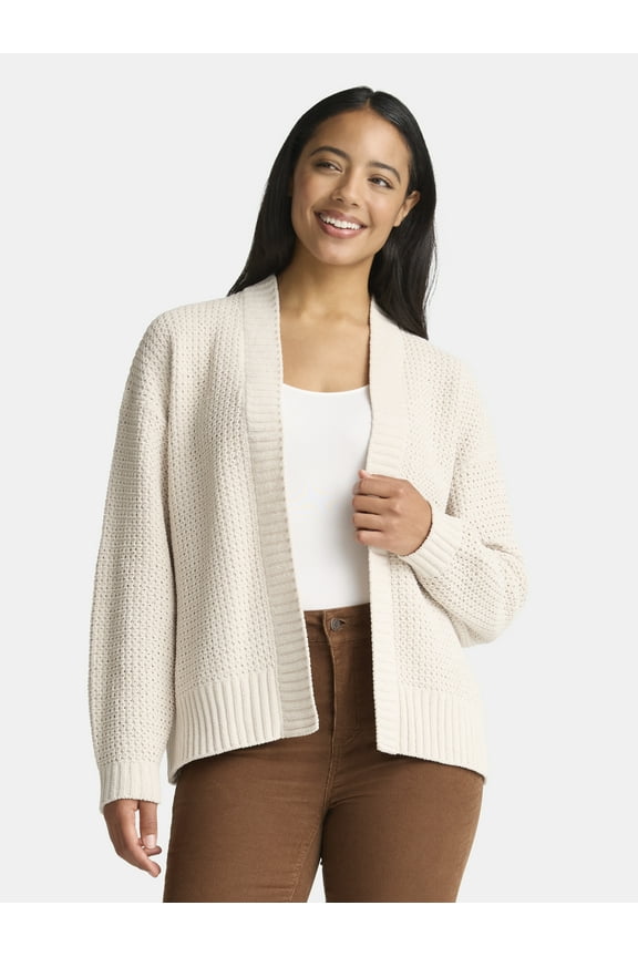 Women's Chenille Cardigan Sweater, Midweight, Sizes XS-XXXL