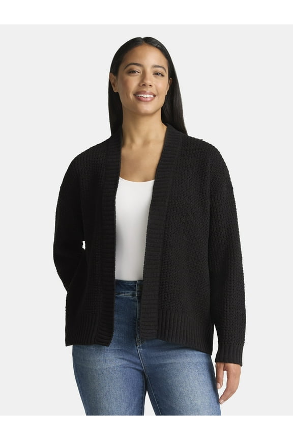 Women's Chenille Cardigan Sweater, Midweight, Sizes XS-XXXL