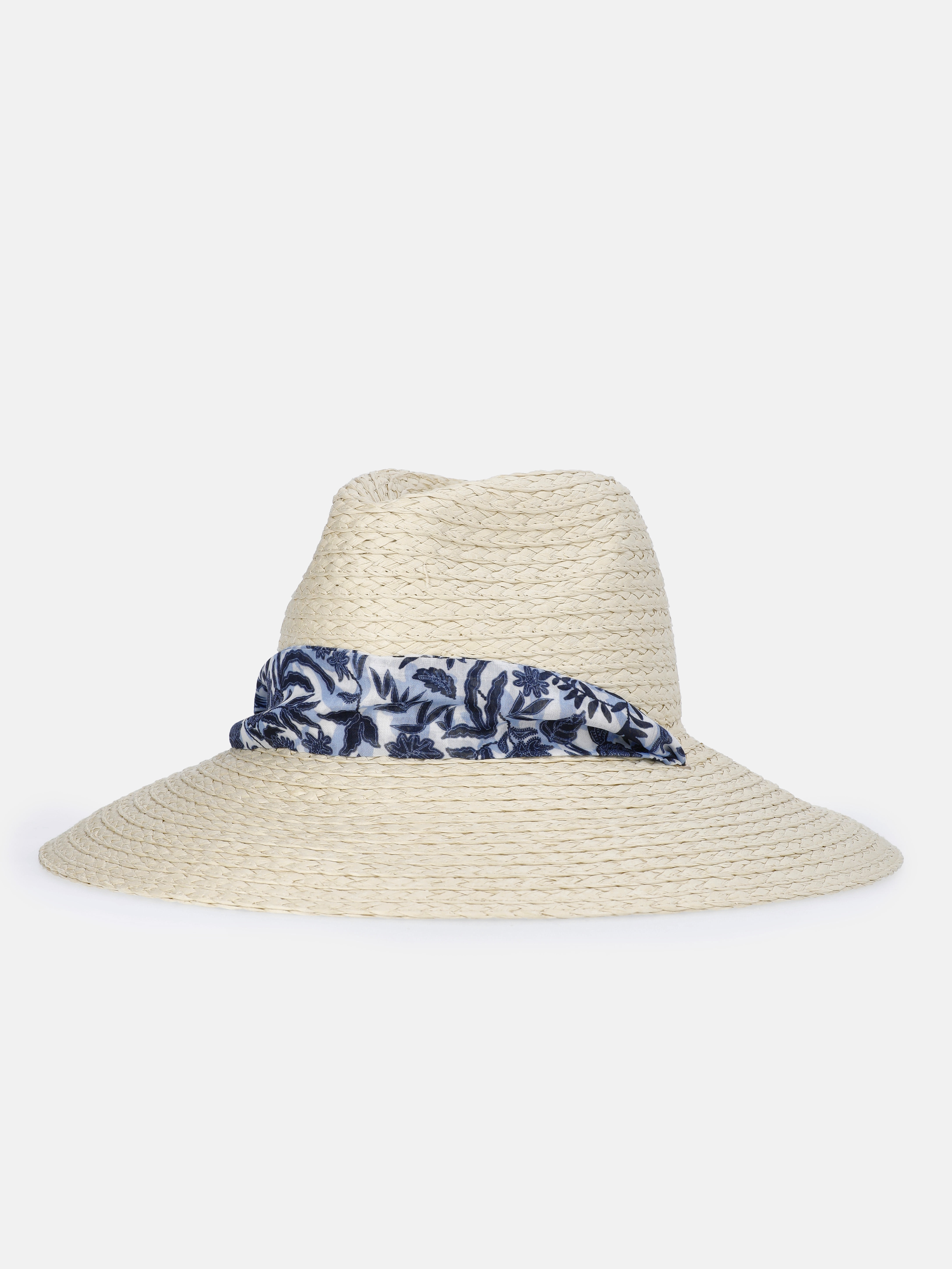Time and Tru Women's Panama Hat with Scarf, Natural