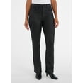 thumbnail image 1 of Time and Tru Women's Flare Coated Denim Pants, 30" Inseam, Size 0-20, 1 of 5