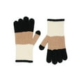 thumbnail image 1 of Time and Tru Women's Colorblock Gloves, One Size, White/Tan, 1 of 3