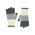 thumbnail image 1 of Time and Tru Women's Colorblock Gloves, One Size, White/Grey, 1 of 3