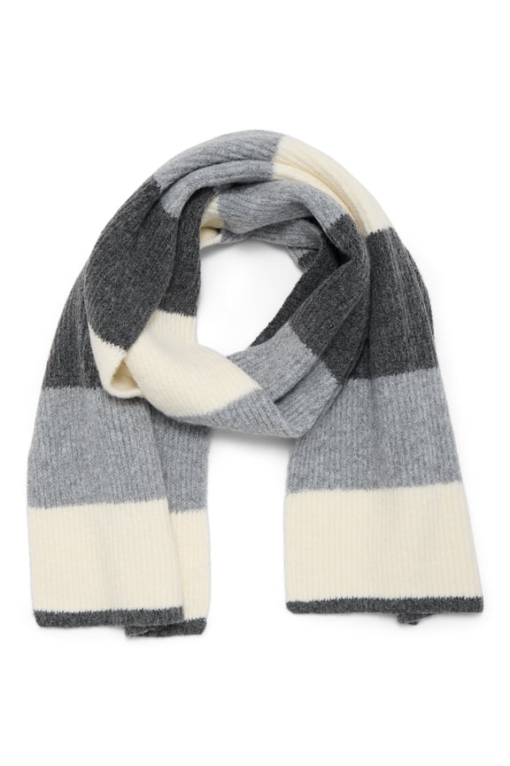 Women's Colorblock Scarf, Stylish Warm Fashion Accessory for Women, White/Grey