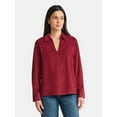 thumbnail image 1 of Time and Tru Women's Cotton Corduroy Popover Shirt with Long Sleeves, Sizes XS-XXXL, 1 of 5