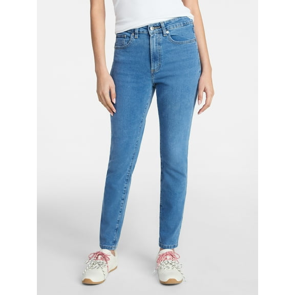 Time and Tru Women's High Rise Skinny Jean, Sizes 0-22, 0S-22S