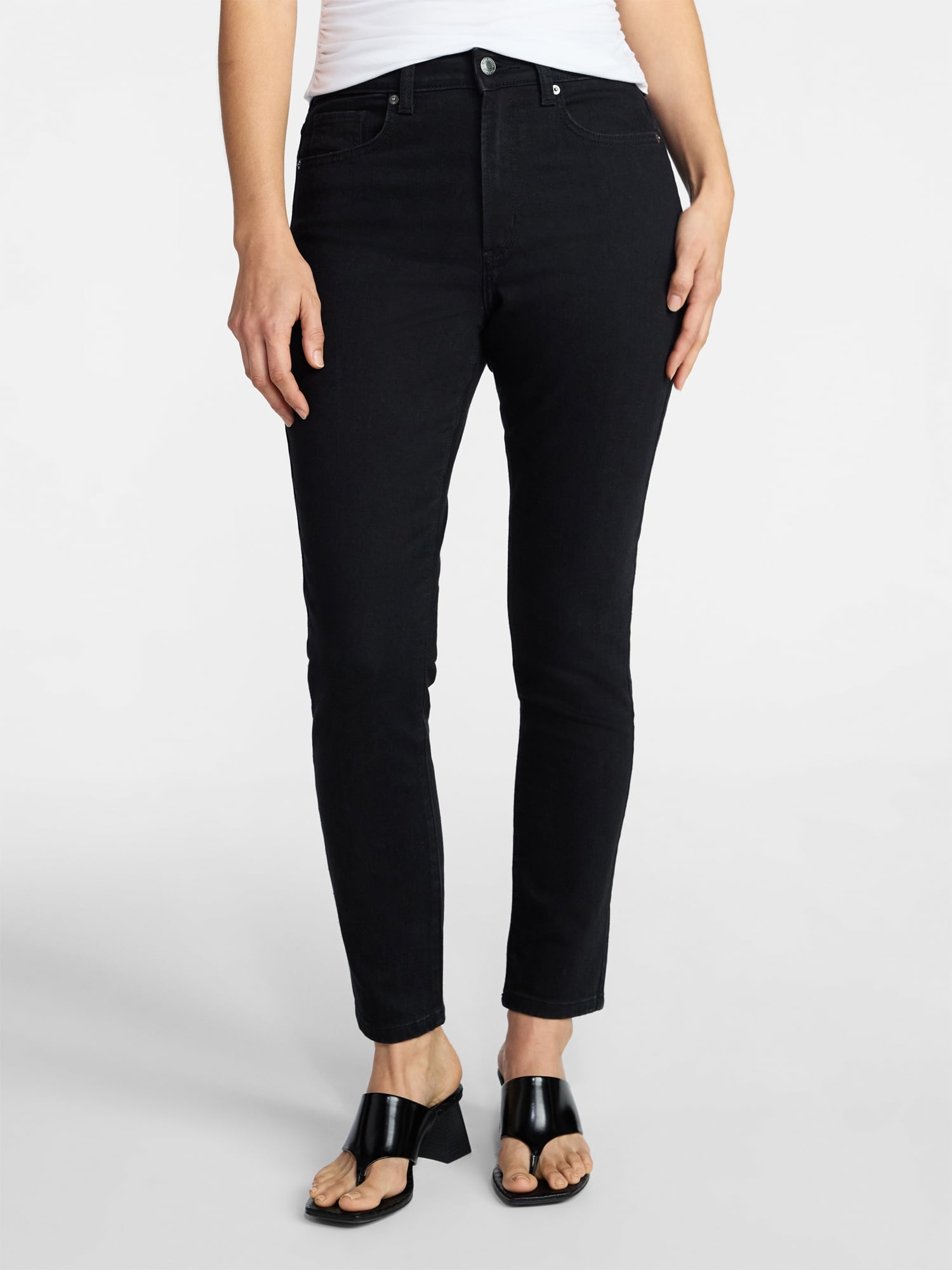 Time and Tru Women's High Rise Skinny Jeans, Sizes 0-22, 0S-22S