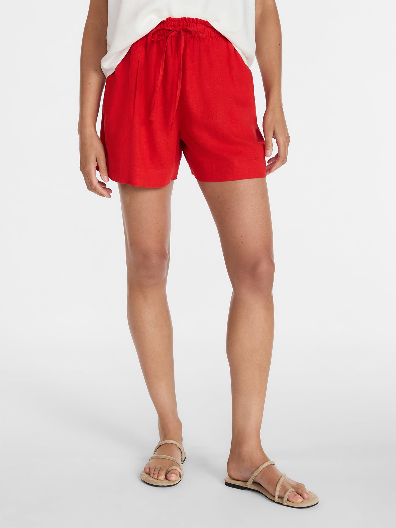 Time and Tru Women's Linen Blend Shorts, Sizes XS-XXXL