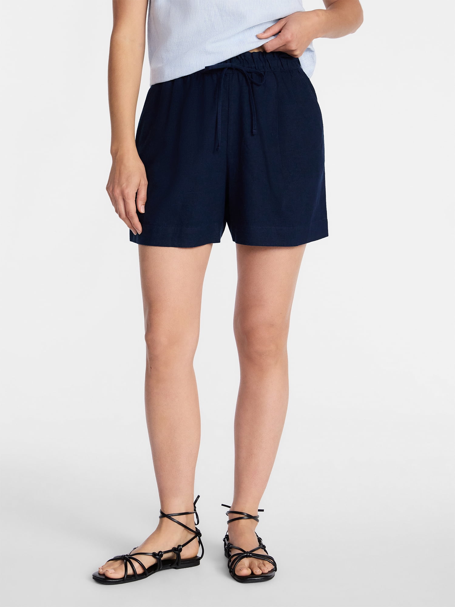Time and Tru Women's Linen Blend Shorts, Sizes XS-XXXL