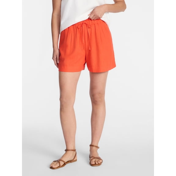 Time and Tru Women's Linen Blend Shorts, Sizes XS-XXXL