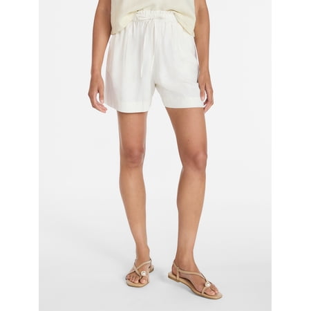 Time and Tru Women's Linen Blend Shorts, Sizes XS-XXXL