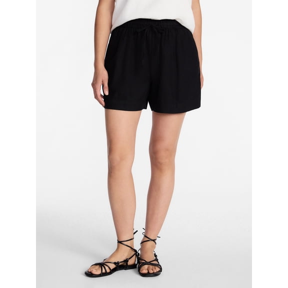 Time and Tru Women's Linen Blend Shorts, Sizes XS-XXXL