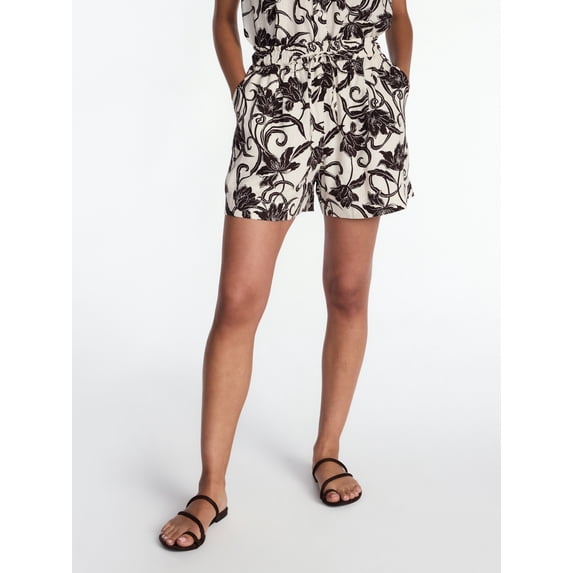 Time and Tru Women's Linen Blend Shorts, Sizes XS-XXXL