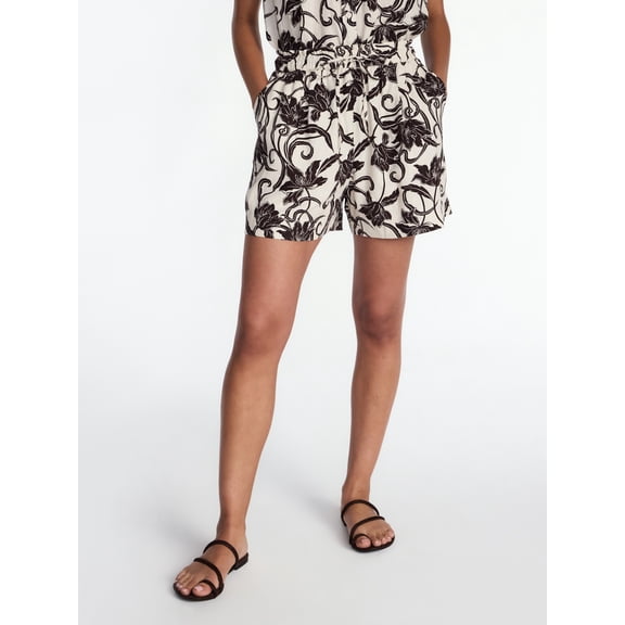 Time and Tru Women's Linen Blend Shorts, Sizes XS-XXXL