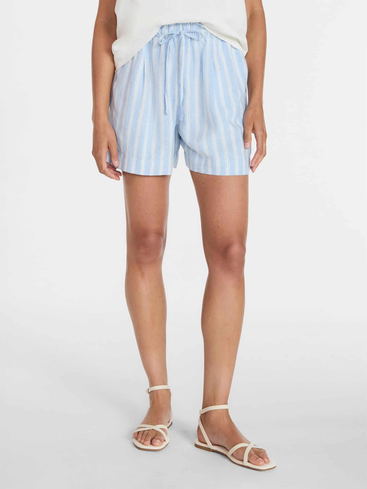 Time and Tru Women's Linen Blend Shorts, Sizes XS-XXXL
