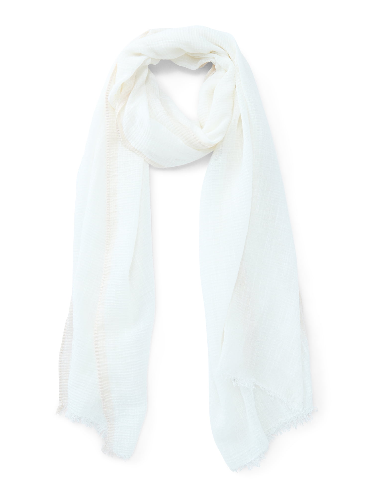 Time and Tru Women's Winter Crinkle Scarf - Semi-Sheer and Lightweight
