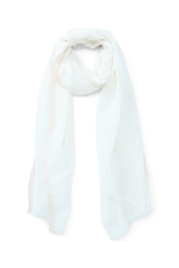 Women's Winter Crinkle Scarf - Semi-Sheer and Lightweight