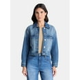 thumbnail image 1 of Time and Tru Women’s Cropped Denim Jacket, Sizes XS-3XL, 1 of 5