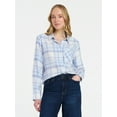 thumbnail image 1 of Time and Tru Women's Cropped Flannel Shirt, Sizes XS-XXXL, 1 of 6