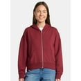 thumbnail image 1 of Time and Tru Women's Cropped Zip Up Fleece Hoodie, Sizes XS-XXXL, 1 of 5