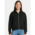 thumbnail image 1 of Time and Tru Women's Cropped Zip Up Fleece Hoodie, Sizes XS-XXXL, 1 of 5